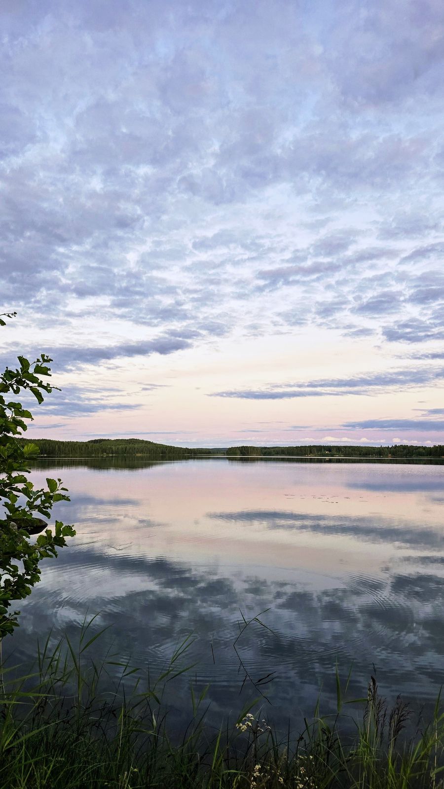 Calm lake at dusk